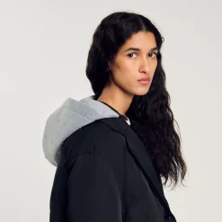 Manteau à Capuche Contrastée