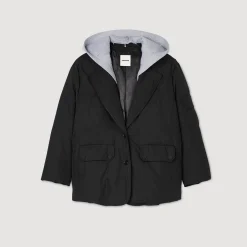 Manteau à Capuche Contrastée