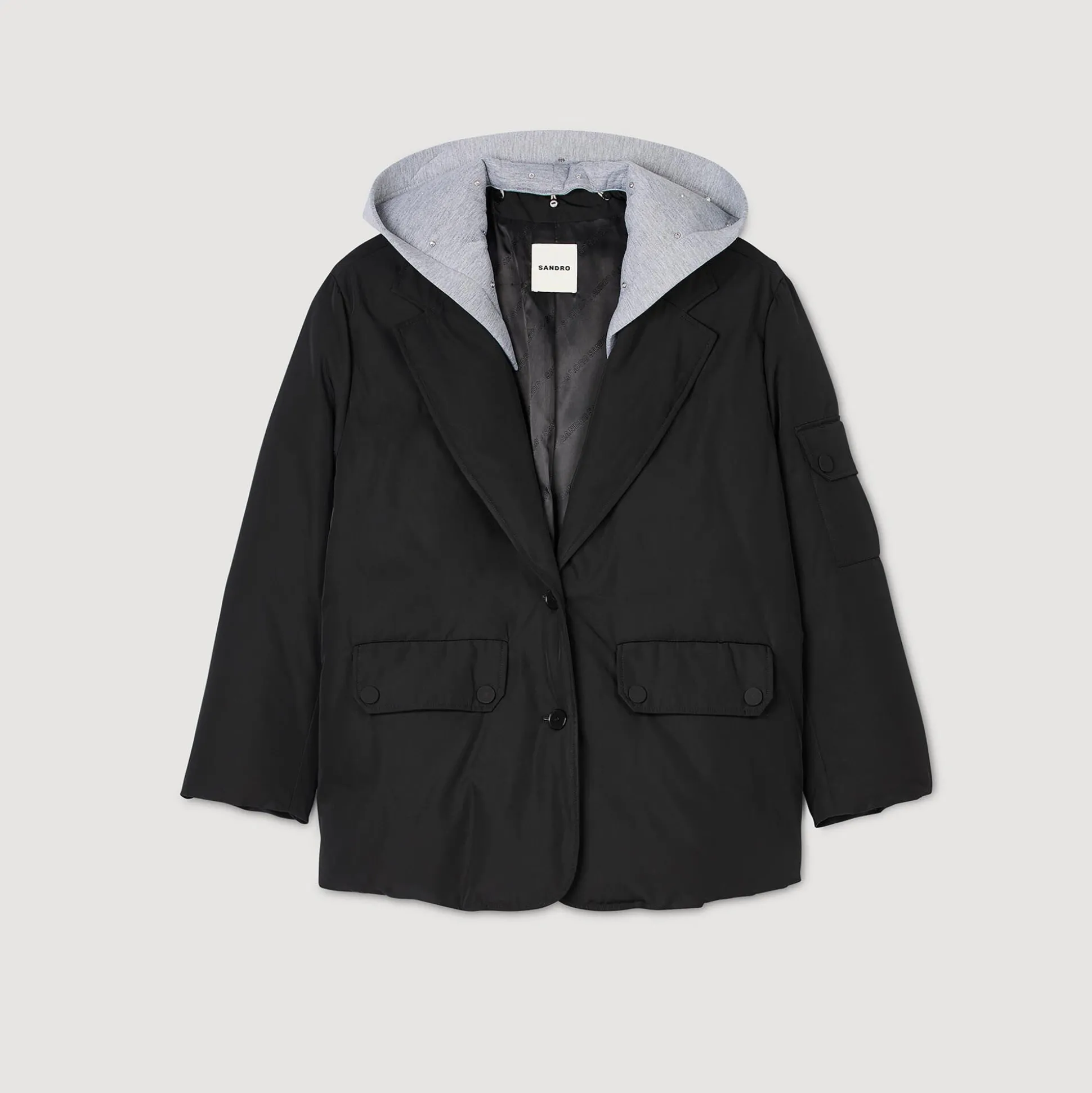Manteau à Capuche Contrastée