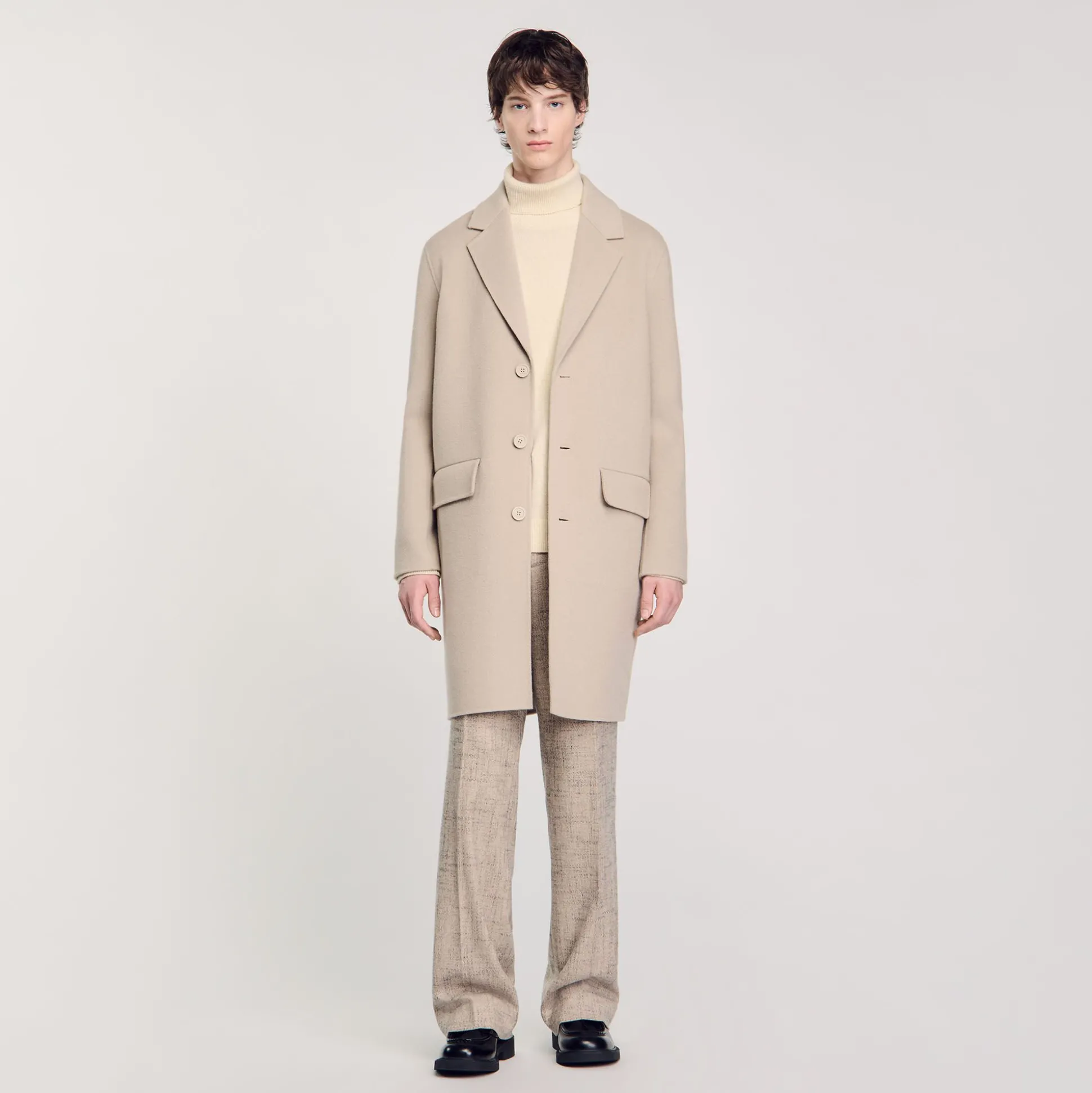 Manteau Droit En Laine