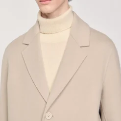 Manteau Droit En Laine
