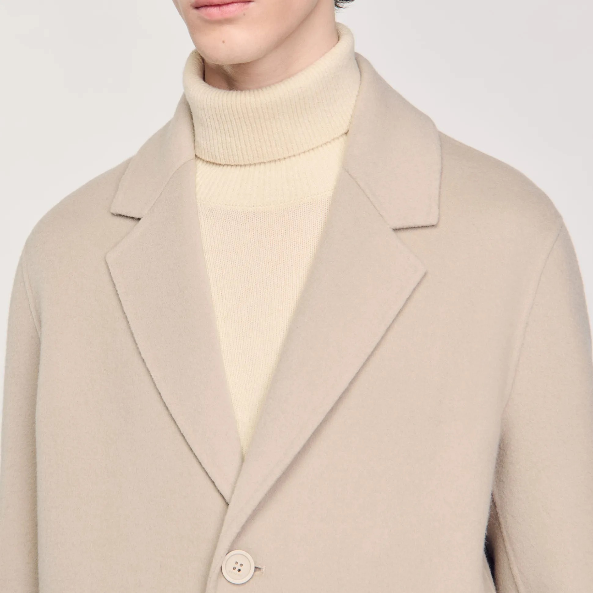 Manteau Droit En Laine