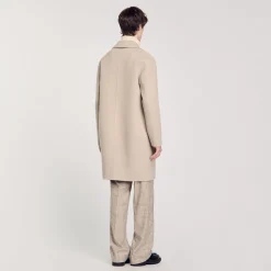 Manteau Droit En Laine