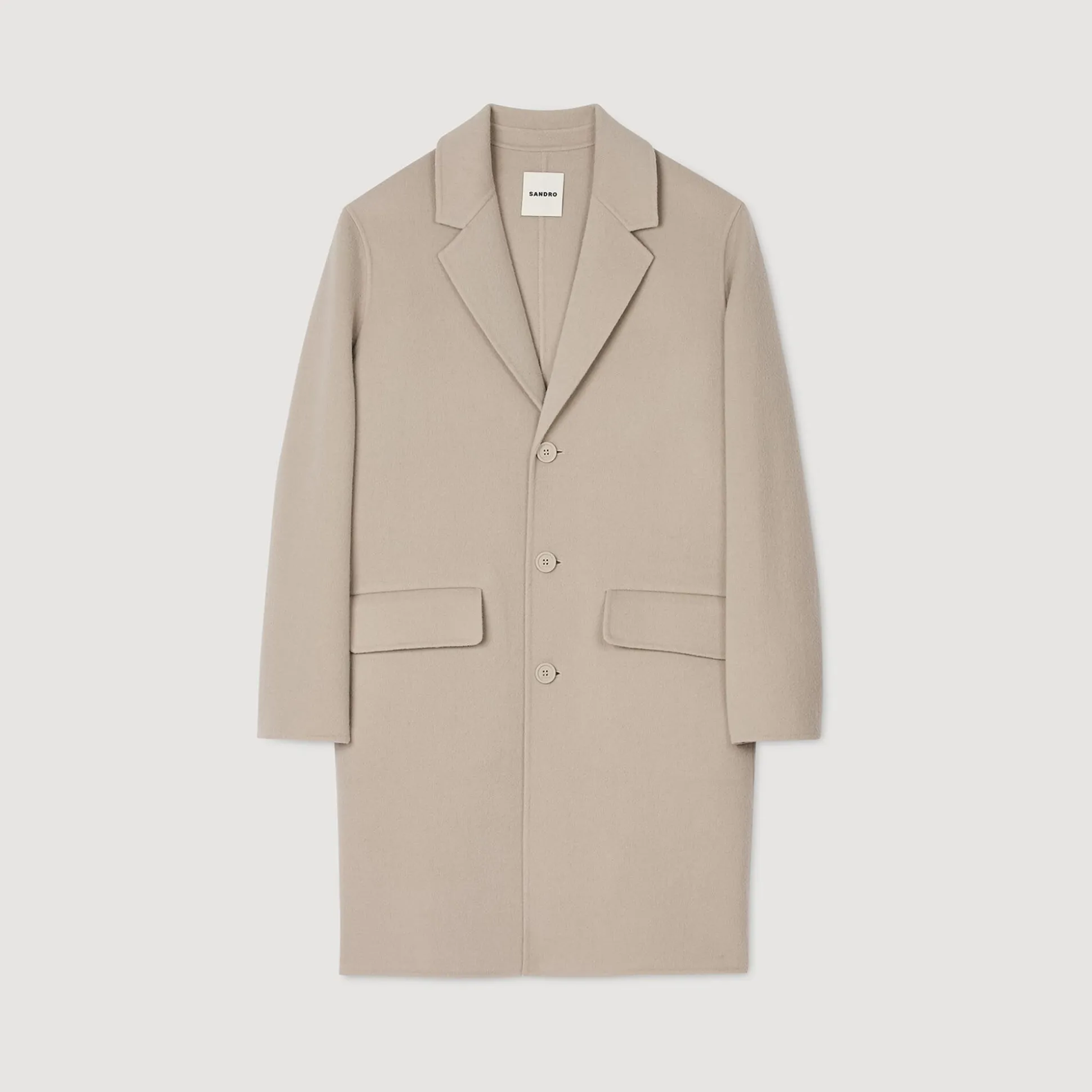 Manteau Droit En Laine