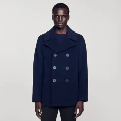 Manteau Droit En Laine Mélangée