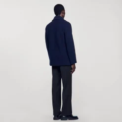 Manteau Droit En Laine Mélangée
