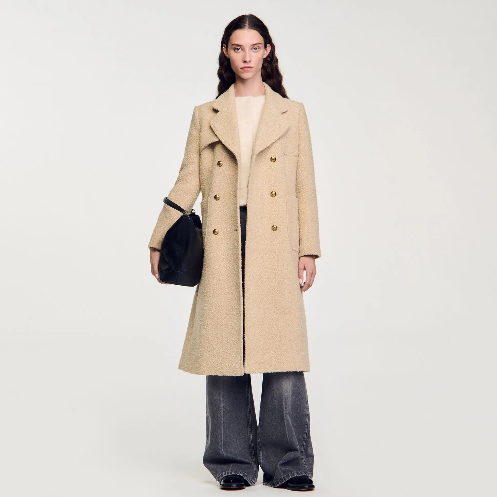 Manteau Long à Boutonnage Croisé