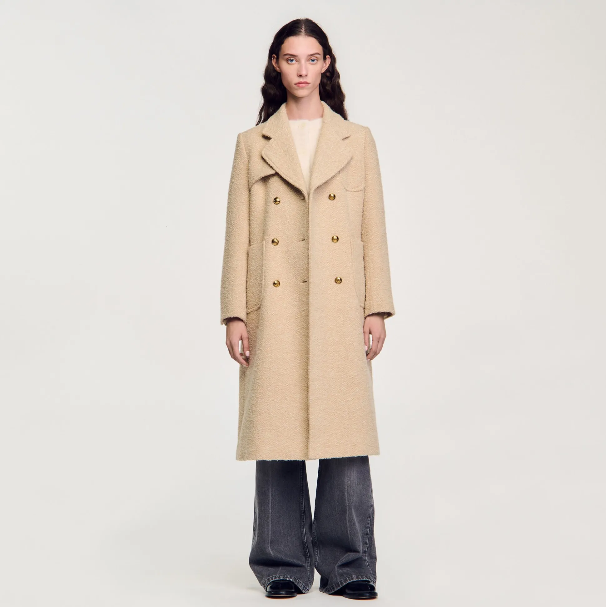 Manteau Long à Boutonnage Croisé
