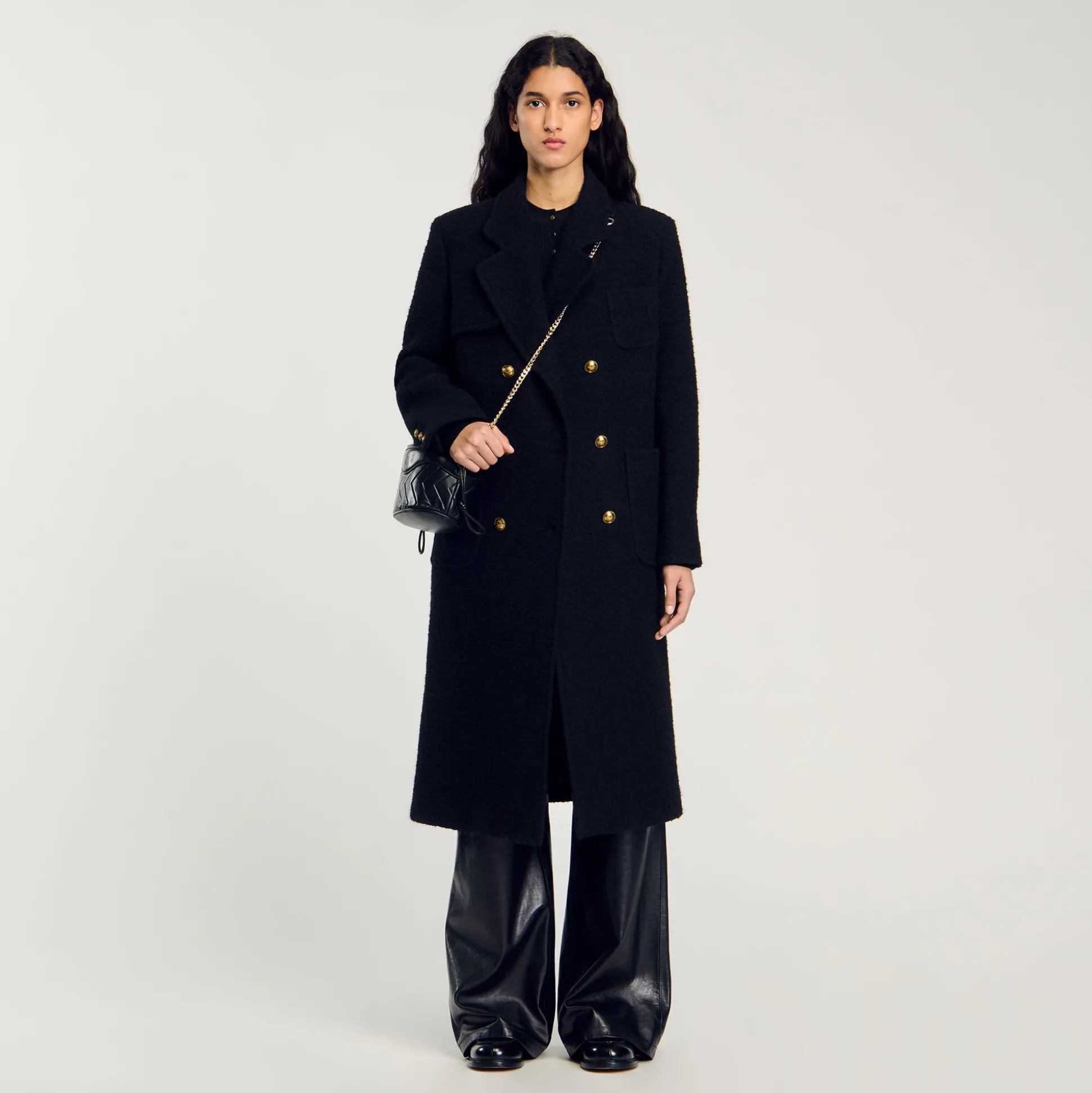 Manteau Long à Boutonnage Croisé
