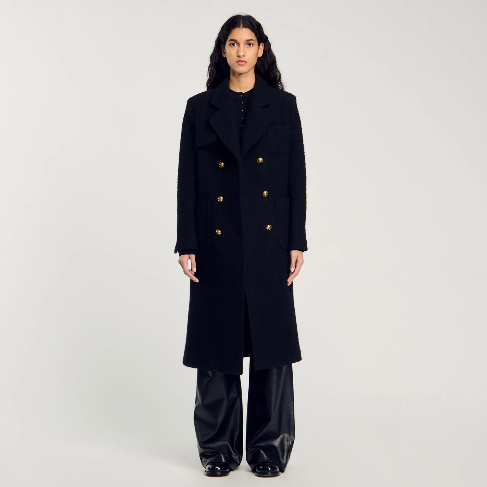 Manteau Long à Boutonnage Croisé
