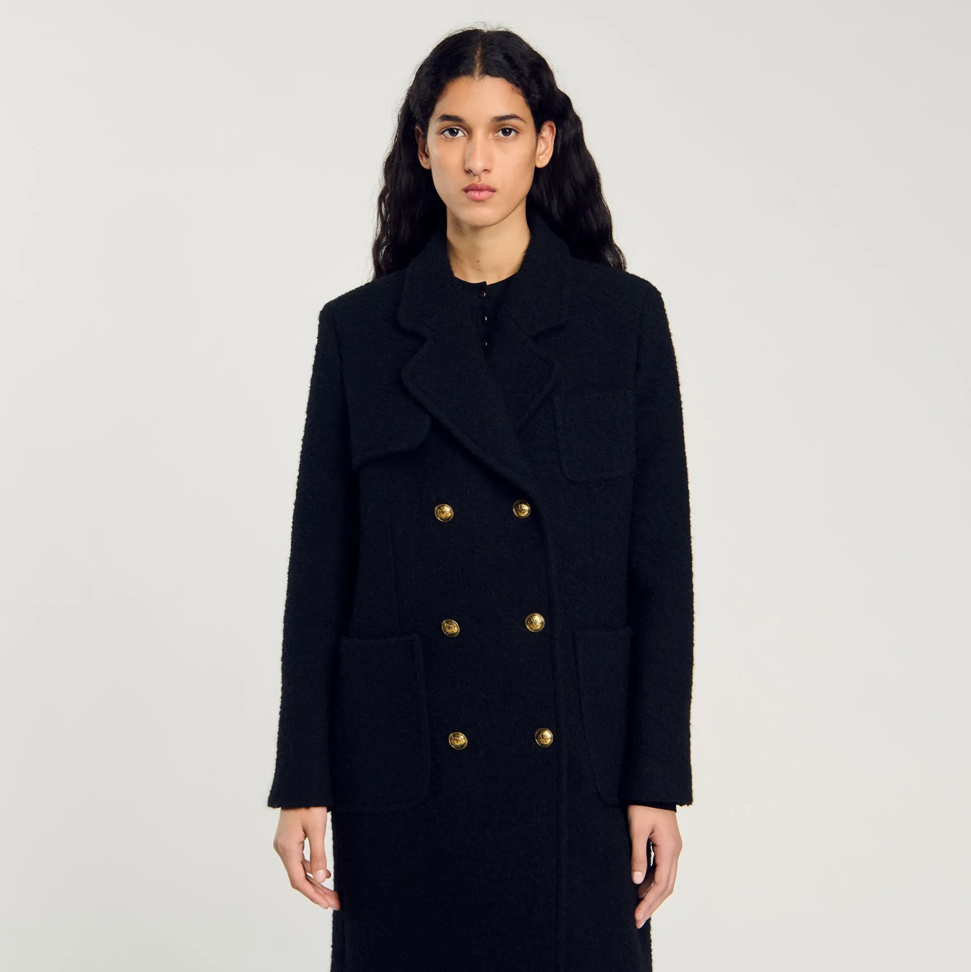 Manteau Long à Boutonnage Croisé
