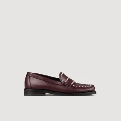 Mocassins Strassés Et Cloutés En Cuir