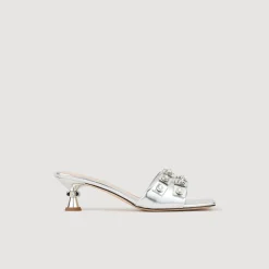 Mules En Cuir Métallisé