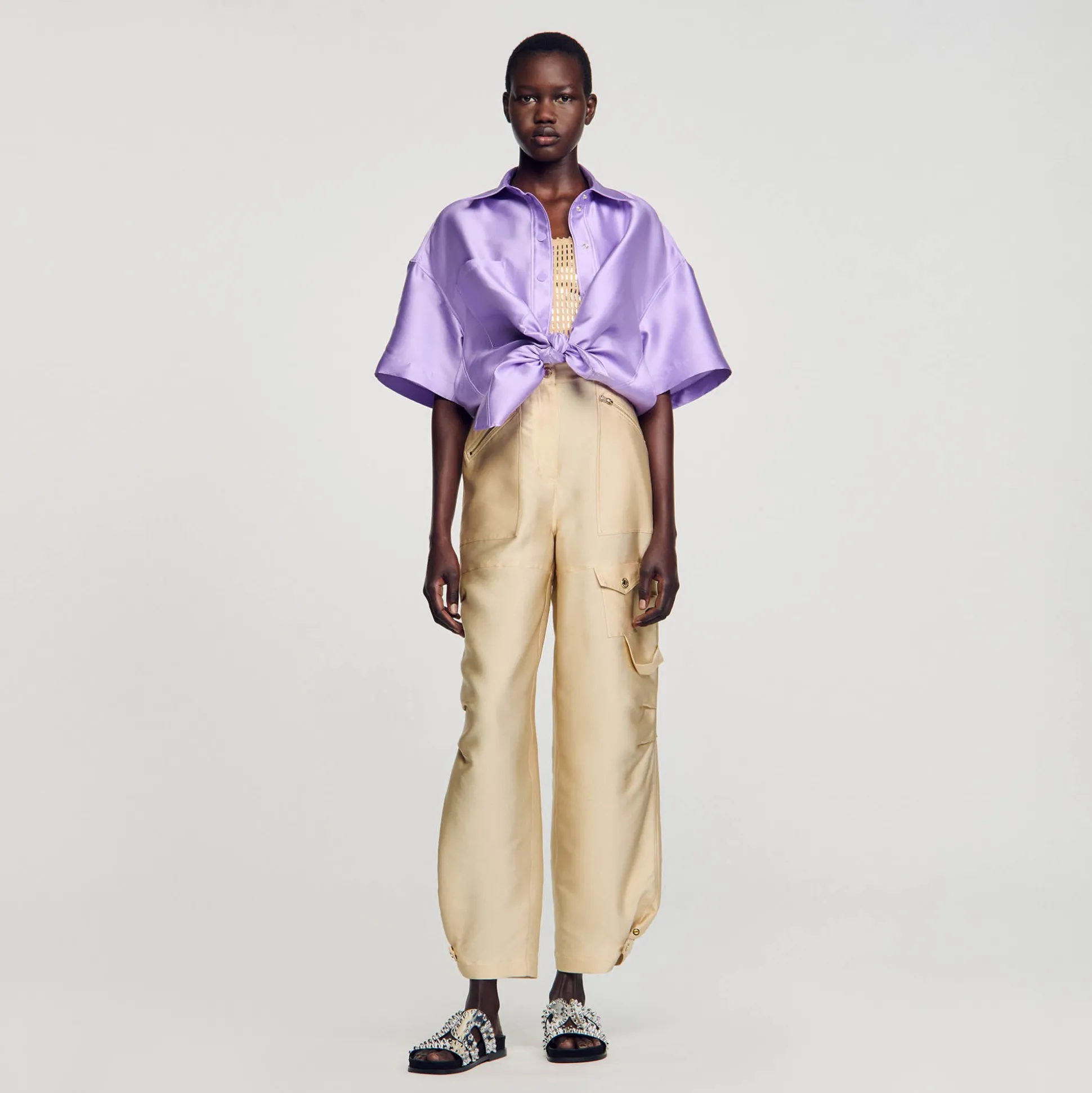 Pantalon Cargo Satiné