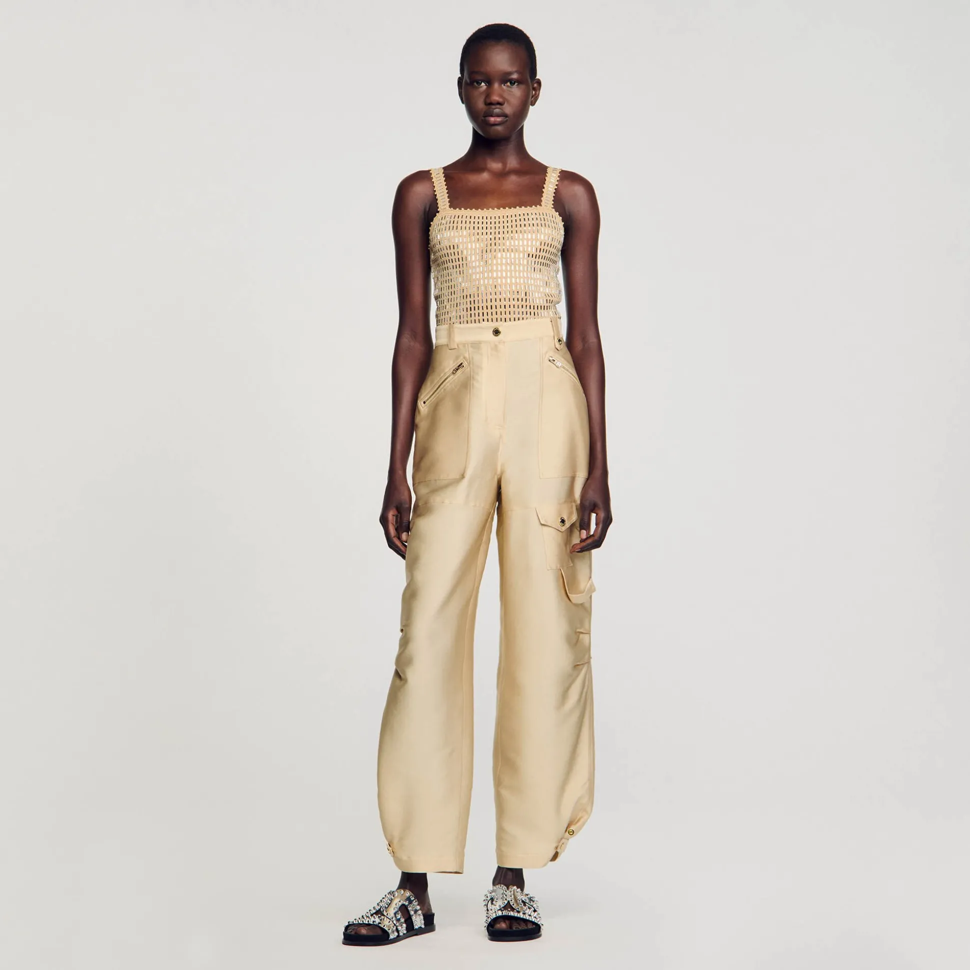 Pantalon Cargo Satiné