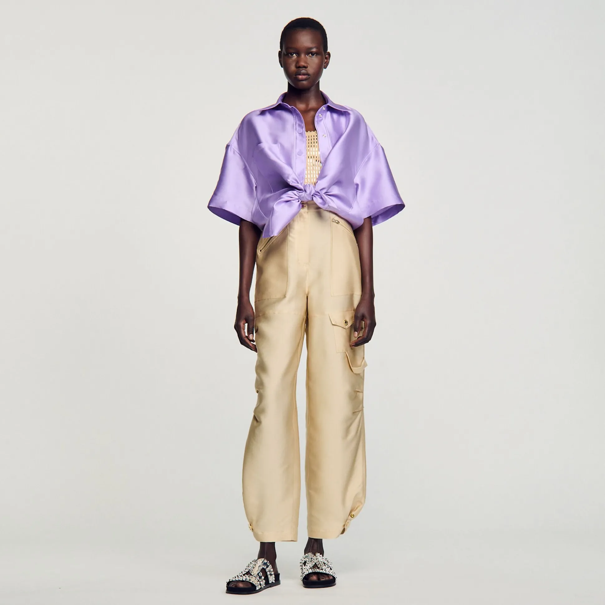 Pantalon Cargo Satiné