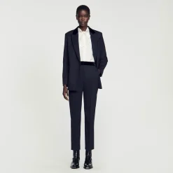 Pantalon De Costume Ceinture Velours