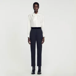 Pantalon De Costume Ceinture Velours