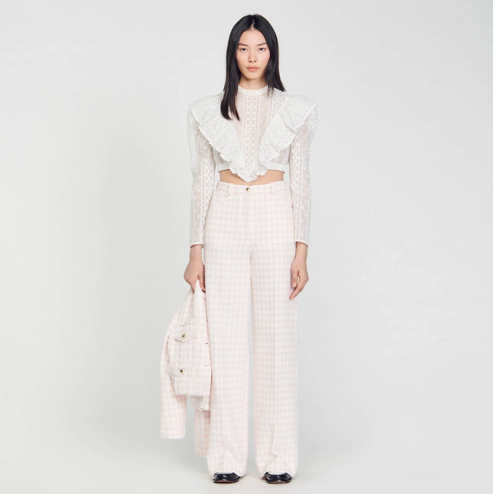 Pantalon De Costume En Tweed