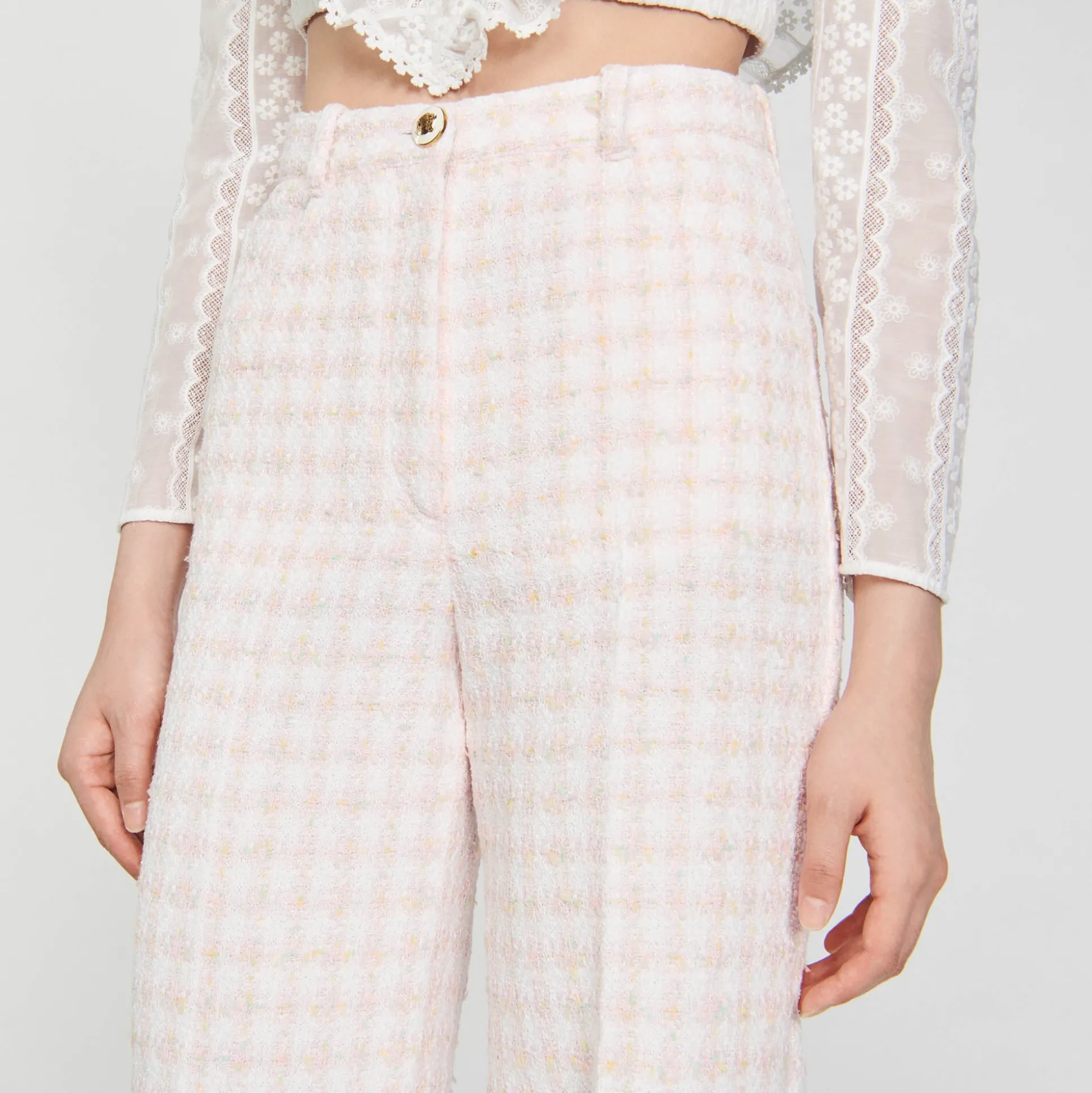 Pantalon De Costume En Tweed
