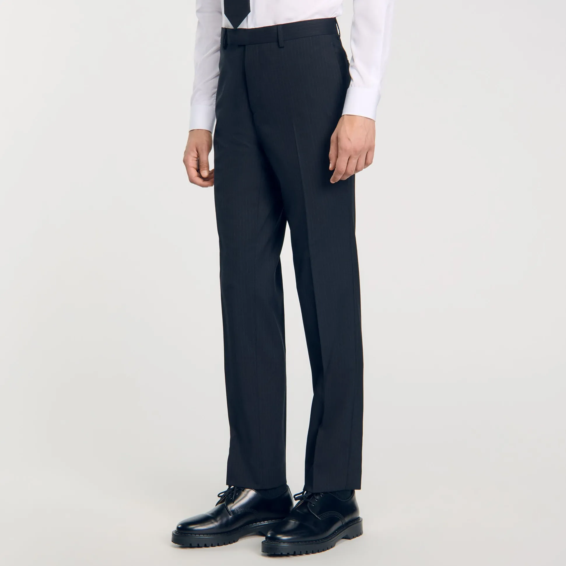 Pantalon De Costume Fines Rayures