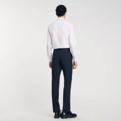 Pantalon De Costume Fines Rayures