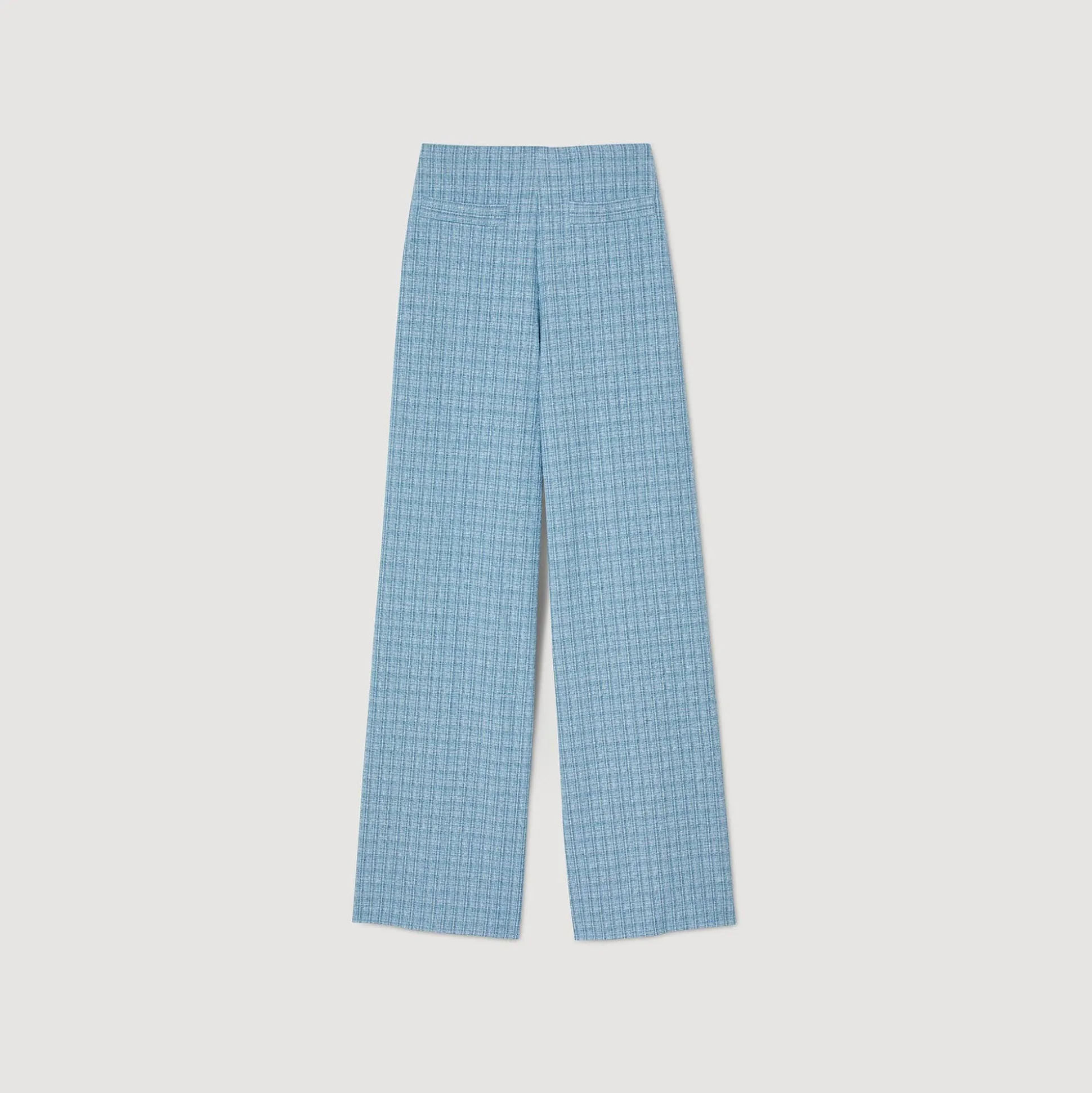 Pantalon De Costume Large En Tweed