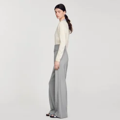 Pantalon De Costume évasé Taille Haute