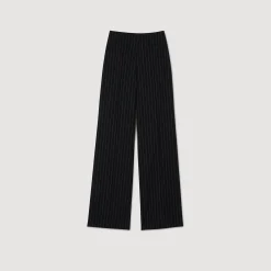 Pantalon Droit à Fines Rayures