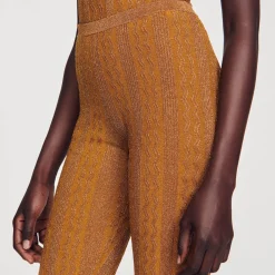 Pantalon En Maille Métallisée