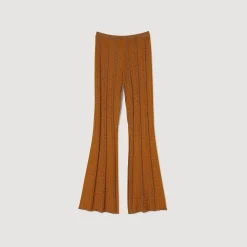 Pantalon En Maille Métallisée