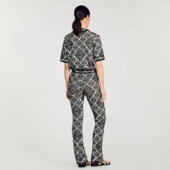 Pantalon Jacquard Fleur