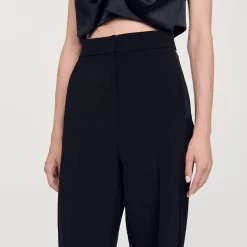 Pantalon Large à Bande Latérale Satinée