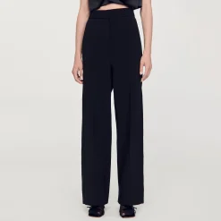 Pantalon Large à Bande Latérale Satinée