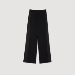 Pantalon Large à Bande Latérale Satinée