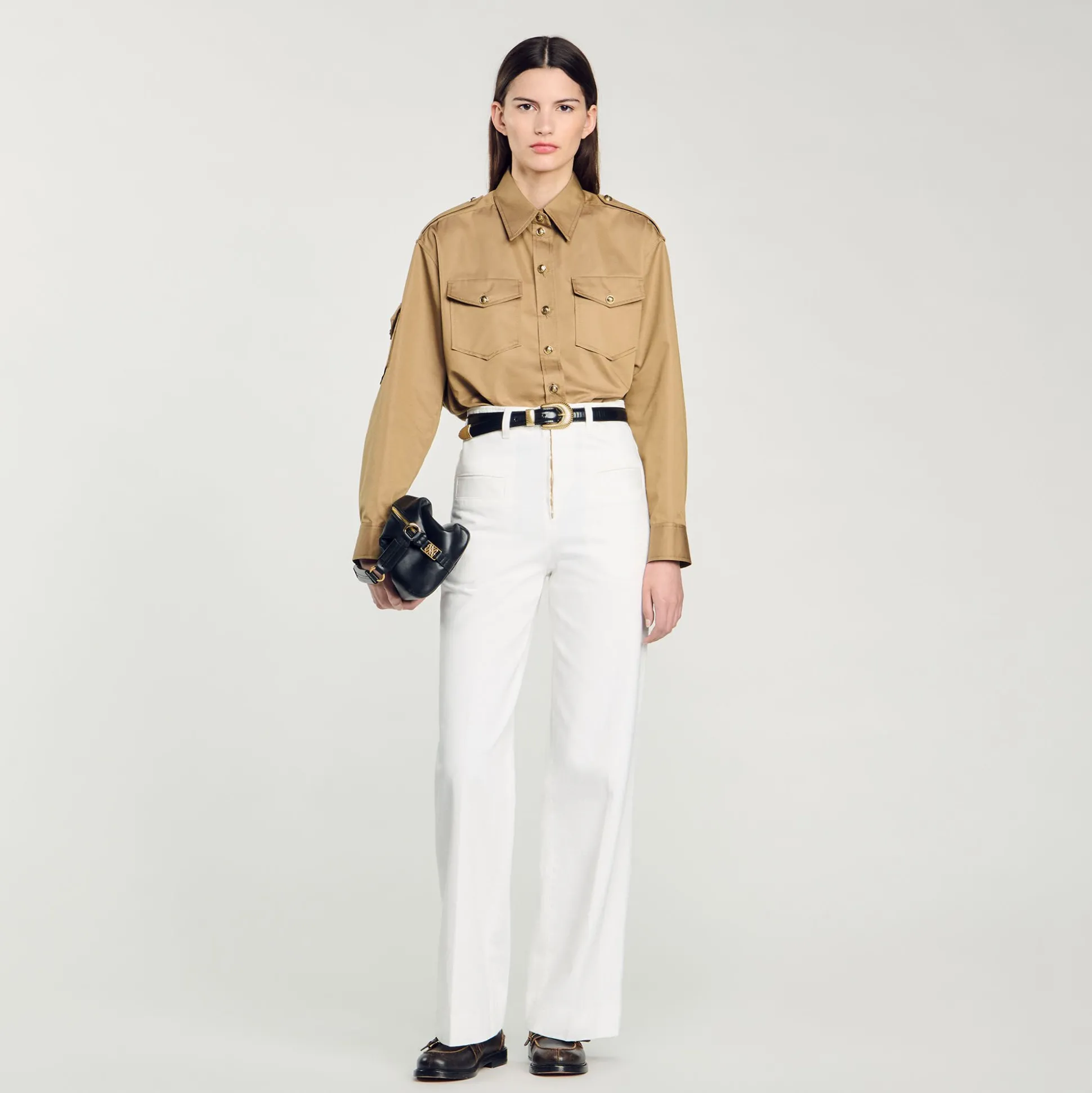 Pantalon Large En Toile