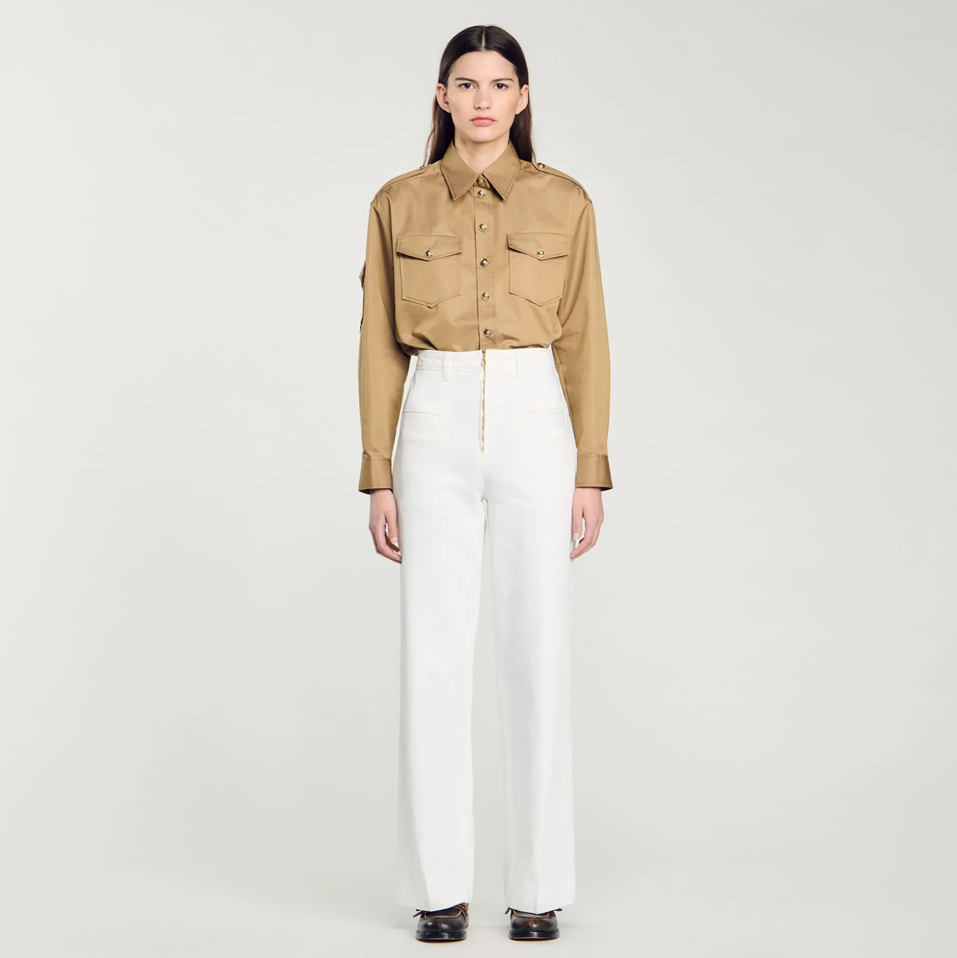 Pantalon Large En Toile