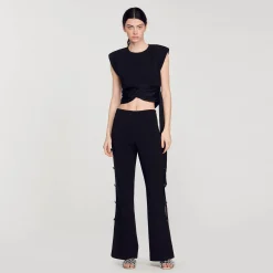Pantalon évasé Ajouré Sur Les Côtés