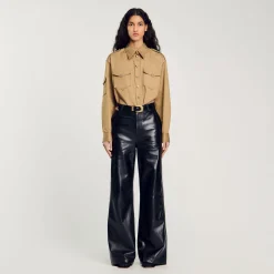 Pantalon évasé En Cuir
