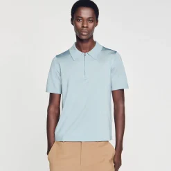 Polo En Maille à Col Zippé