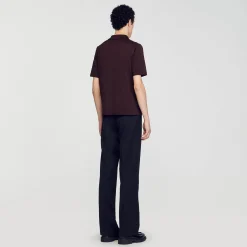 Polo En Maille à Col Zippé