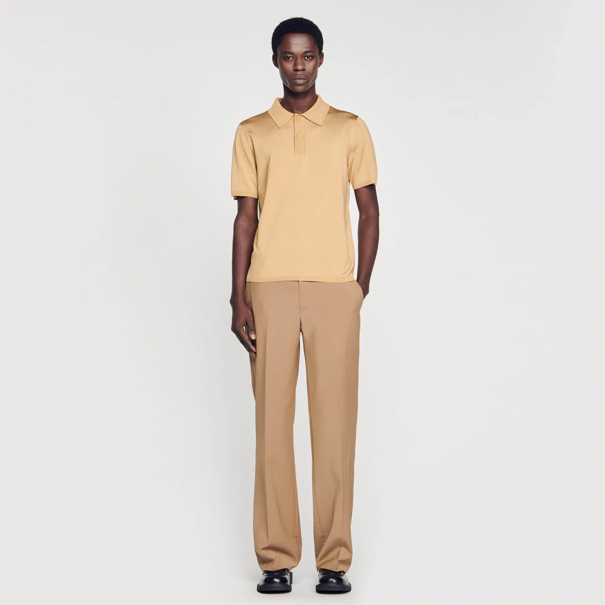 Polo En Maille à Manches Courtes