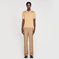 Polo En Maille à Manches Courtes