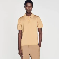 Polo En Maille à Manches Courtes