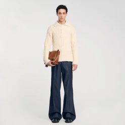 Pull à Col Polo En Maille épaisse