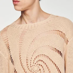 Pull En Coton Crochet Spirale
