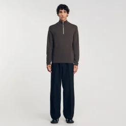 Pull En Laine à Col Zippé
