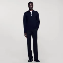 Pull En Laine à Col Zippé