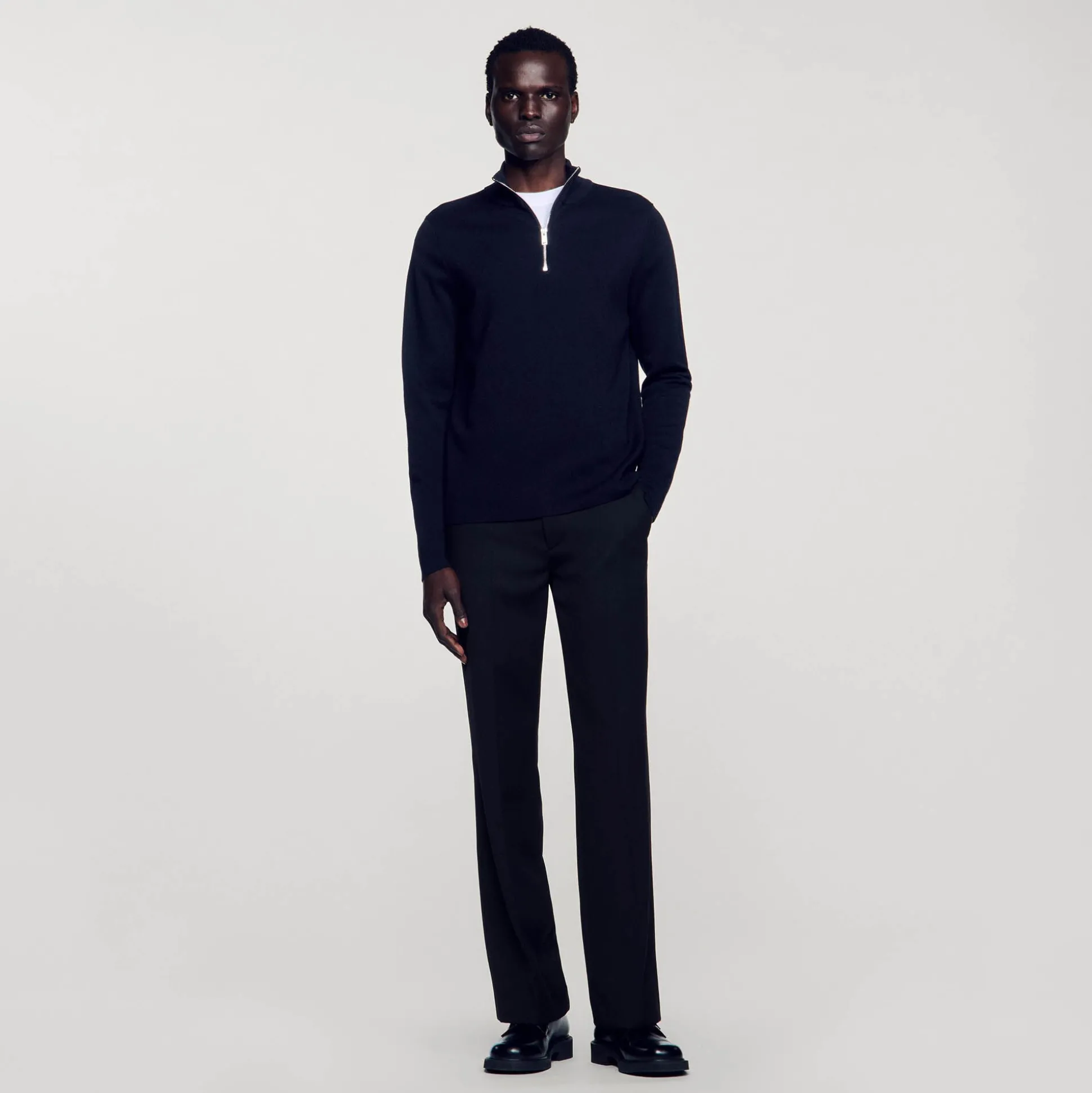 Pull En Laine à Col Zippé