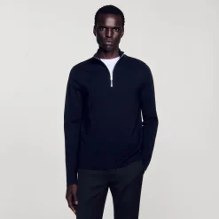 Pull En Laine à Col Zippé